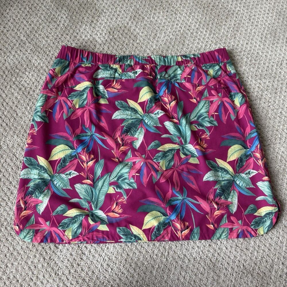 Chico’s Zenergy Size 12 UPF Tropical Floral Golf Skirt Skort Athleisure Beachy
